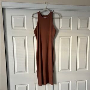 Sleeveless Bodycon Brown Dress